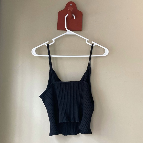 H & M Divided Black V Neck Crop Top L - Picture 5 of 6